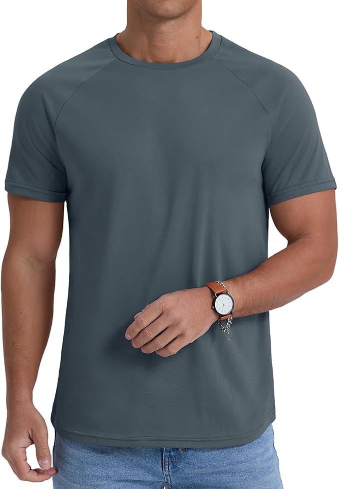 Askdeer Men's T-Shirt Short Sleeve Quick Dry Shirts Lightweight Workout Athletic Tees for Running, Beach, Hiking