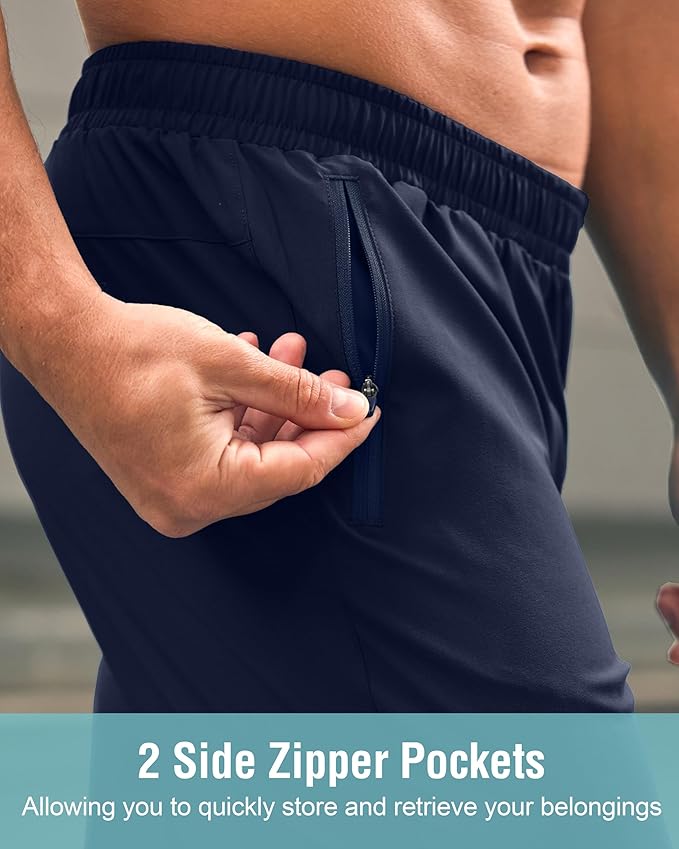 G Gradual Men's Athletic Running Shorts with Zipper Pockets Quick Dry 7"/ 5"/ 9" Workout Gym Shorts for Basketball Hiking