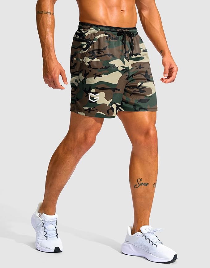 G Gradual Men's Running Athletic Shorts with Zipper Pocket 5"/ 7" Lightweight Quick Dry Gym Workout Shorts for Tennis Active