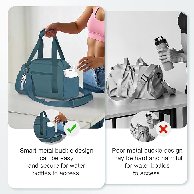 Small Gym Bag 14 inch for Women & Men Mini Gym Duffel Bag with Wet Compartment Waterproof Travel Duffle Bag for Sports Workout Dance