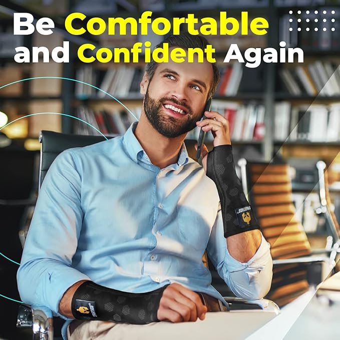 Sparthos Wrist Support Sleeves (Pair) – Medical Compression for Carpal Tunnel and Wrist Pain Relief – Wrist Brace for Men and Women – Made from Innovative Breathable Elastic Blend