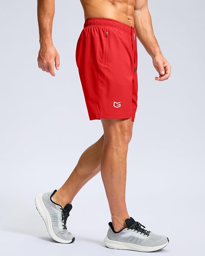 G Gradual Men's Athletic Running Shorts with Zipper Pockets Quick Dry 7"/ 5"/ 9" Workout Gym Shorts for Basketball Hiking