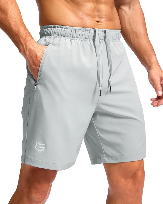 G Gradual Men's Athletic Running Shorts with Zipper Pockets Quick Dry 7"/ 5"/ 9" Workout Gym Shorts for Basketball Hiking