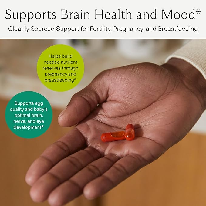 Needed. Prenatal Omega-3 - High Potency Dose of Sustainably Sourced Fish Oil, Bergamot Flavor, 1000mg DHA, 1000mg EPA, Encased in a Gelatin-Free, Plant-Based Softgel Shell, 30-Day Supply