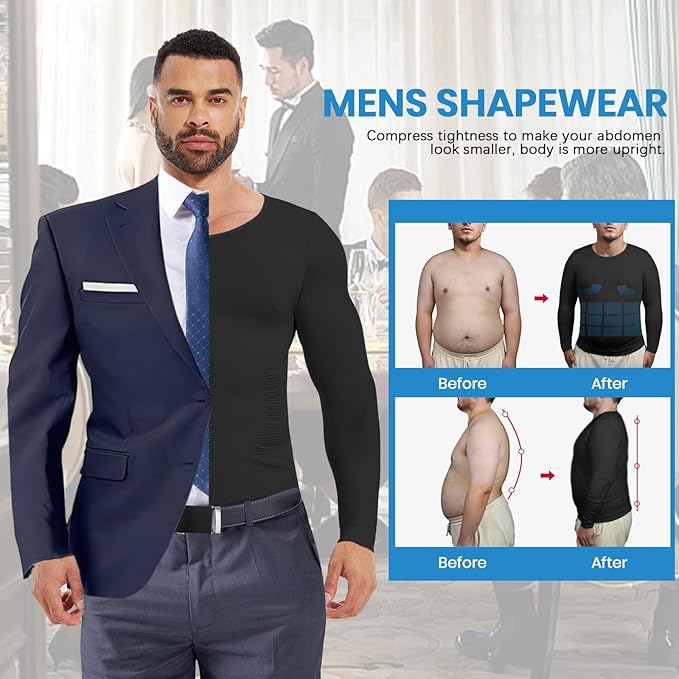 Gynecomastia Compression Shirt Men, Slimming Undershirt Compression Tank Top Mens Shapewear Body Shaper