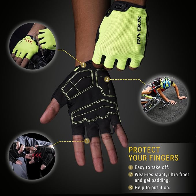 RIVBOS Cycling Gloves Bike Gloves for Men Women with Anti-Slip Shock-Absorbing Pad for Bicycle/Workout/Road Bike/Gym/Driving CHG001