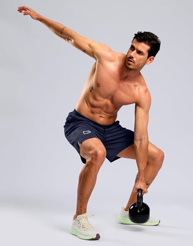 G Gradual Men's Athletic Workout Shorts with Pockets 5"/7"/9" Lightweight Quick Dry Gym Basketball Running Shorts for Men