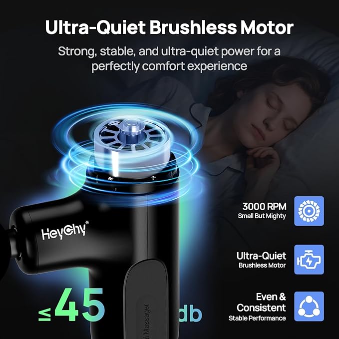 Mini Massage Gun Deep Tissue, Handheld Portable Mini Travel Size Percussion Deep Tissue Massager with 4 Attachments & 5 Speeds,Ideal Gift for Men & Women, Black