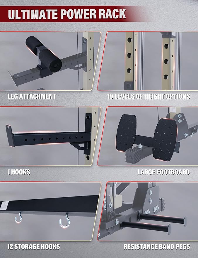 MAJOR FITNESS Drone3 Smith Machine, All-in-One Home Gym Power Rack with Cable Crossover, Pull-Up Bars, T-Bar & Squat Station, Heavy-Duty Full-Body Workout for Strength Training