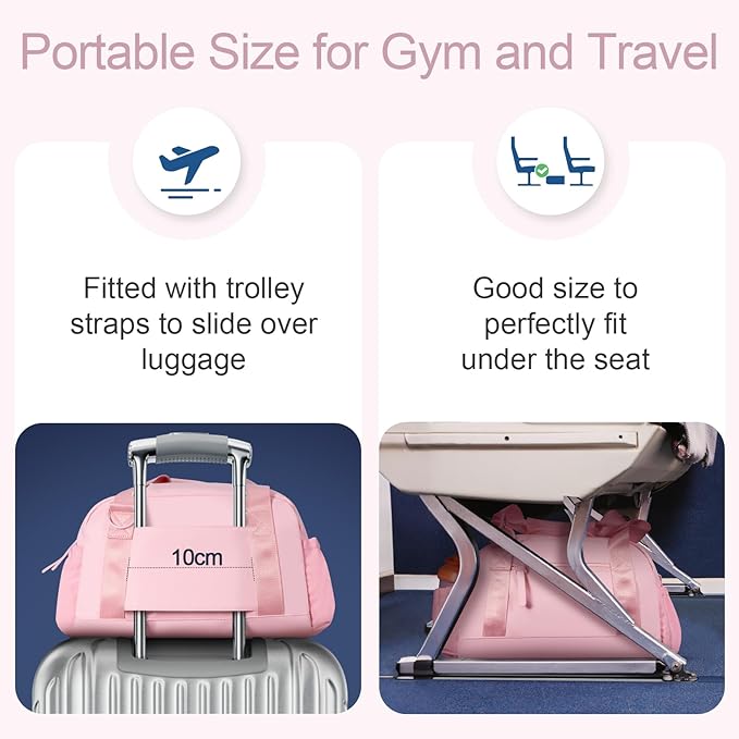 Small Gym Bag 14 inch for Women & Men Mini Gym Duffel Bag with Wet Compartment Waterproof Travel Duffle Bag for Sports Workout Dance