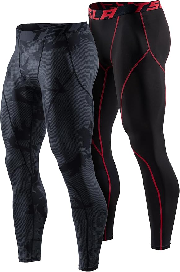 TSLA Men's Thermal Compression Pants, Athletic Sports Leggings & Running Tights, Wintergear Base Layer Bottoms