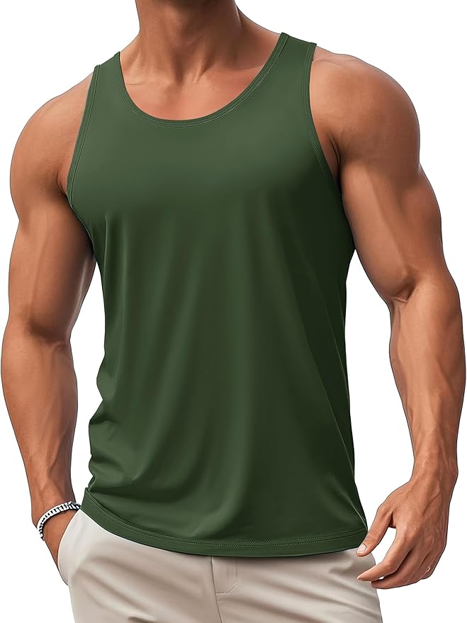 MAGCOMSEN Mens Workout Tank Tops Undershirt Cotton Muscle Athletic Sleeveless Shirts for Gym