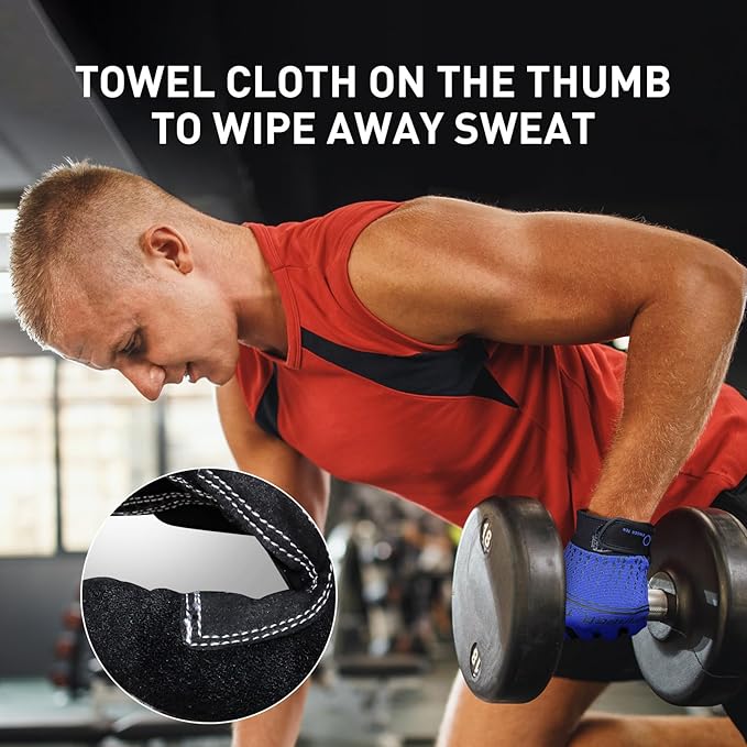 Full Finger Workout Gloves Weight Lifting Touchscreen for Men Women with Padding, Full Hand Gym Exercise Gloves Male Female, Non Slip Fitness Gloves Extra Grip for Cycling Climbing Hiking