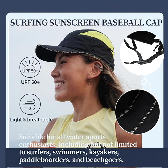 Vintage American-Style Sports Sunscreen Baseball Cap,Outdoor Camping Sunshade Waterproof and Non-Slip Surfing Hat Water Sport