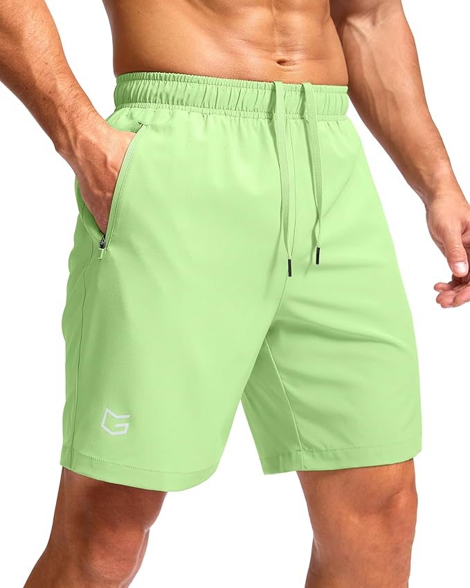 G Gradual Men's Athletic Running Shorts with Zipper Pockets Quick Dry 7"/ 5"/ 9" Workout Gym Shorts for Basketball Hiking