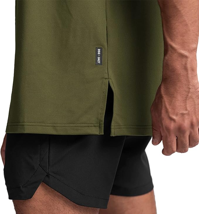 Men's Oversized Workout T-Shirts Lightweight Quick Dry Short Sleeve Tshirts Crew Neck Loose Fit Athletic Tops