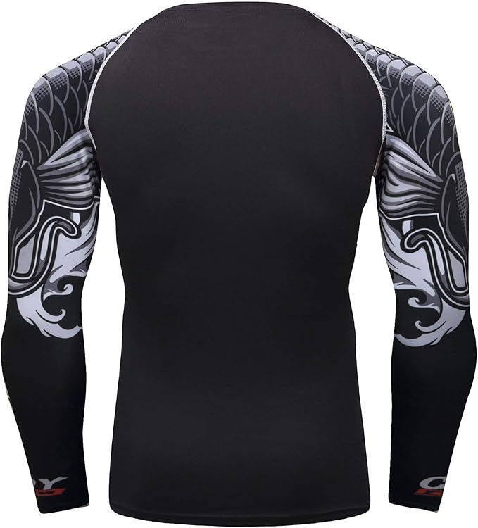 Men's Soft Fit Long Sleeve Workout Rashguard Cool Dry Compression Fitness Shirt
