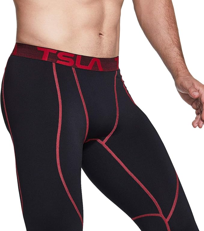 TSLA Men's Thermal Compression Pants, Athletic Sports Leggings & Running Tights, Wintergear Base Layer Bottoms