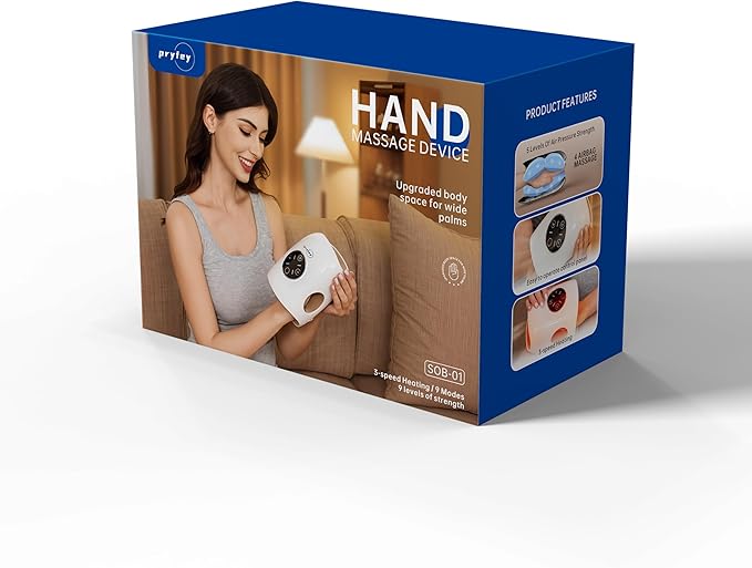 Hand Massager, 9 Modes 9 Intensities Hand Massage, Cordless Hand Massager for Arthritis and Carpal Tunnel, Gift for Men Women Parents Relaxation at Office,White