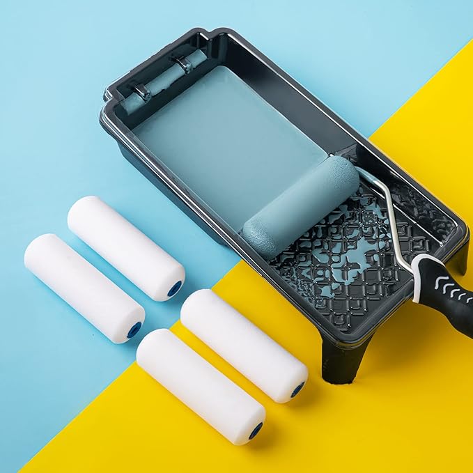 Mister Rui Foam Paint Roller, 30 Pack, 4 Inch Small Paint Roller, High Density Foam, Double Rounded Design Mini Paint Roller, for Home Painting and Decorating