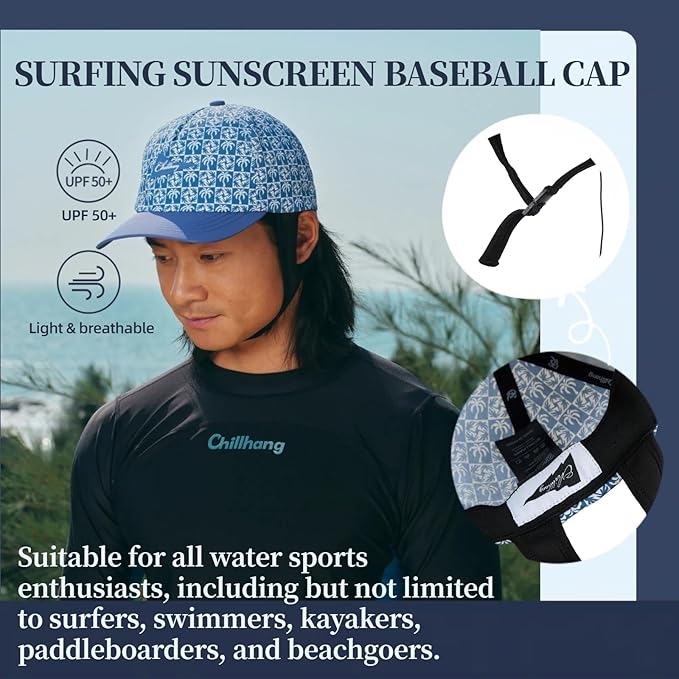Vintage American-Style Sports Sunscreen Baseball Cap,Outdoor Camping Sunshade Waterproof and Non-Slip Surfing Hat Water Sport