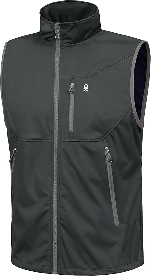 Little Donkey Andy Men's Lightweight Softshell Vest Windproof Sleeveless Jacket for Travel Hiking Running Golf