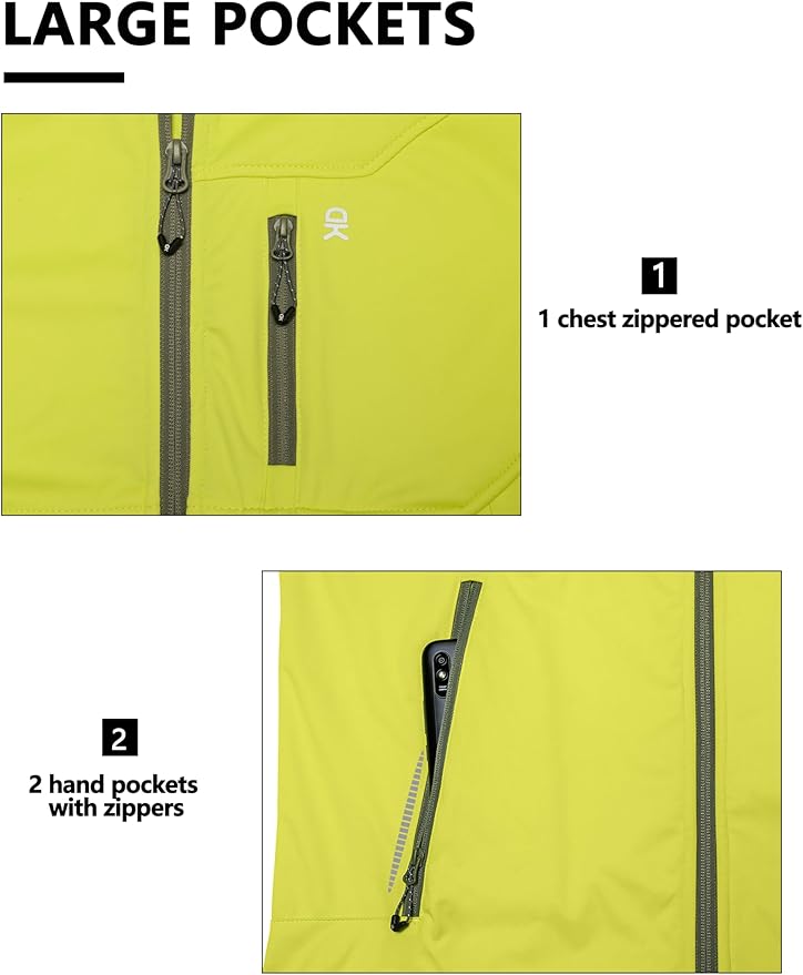 Little Donkey Andy Men's Lightweight Softshell Vest Windproof Sleeveless Jacket for Travel Hiking Running Golf