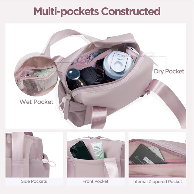 Mini Gym Bag for Women Girls Small Gym Tote Bag with Wet Compartment Waterproof Travel Duffle Bag Cute Workout Sport Bag