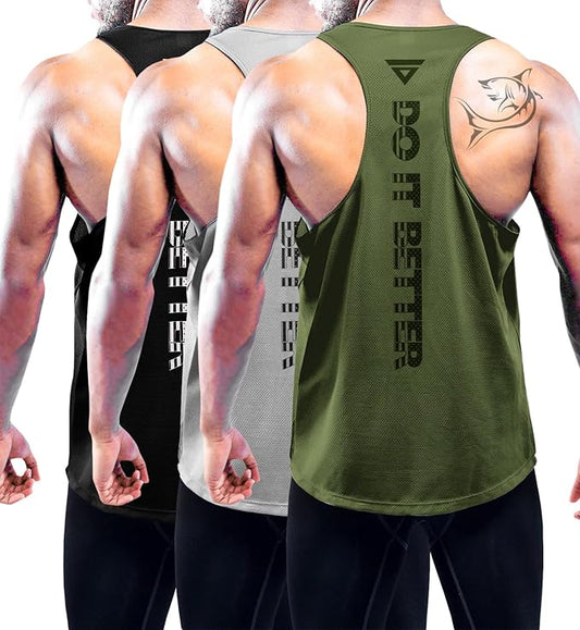 Boyzn Men's 1, 3 or 5 Pack Y-Back Workout Tank Tops, Athletic Muscle Gym Tank Tops, Fitness Bodybuilding Sleeveless T-Shirts