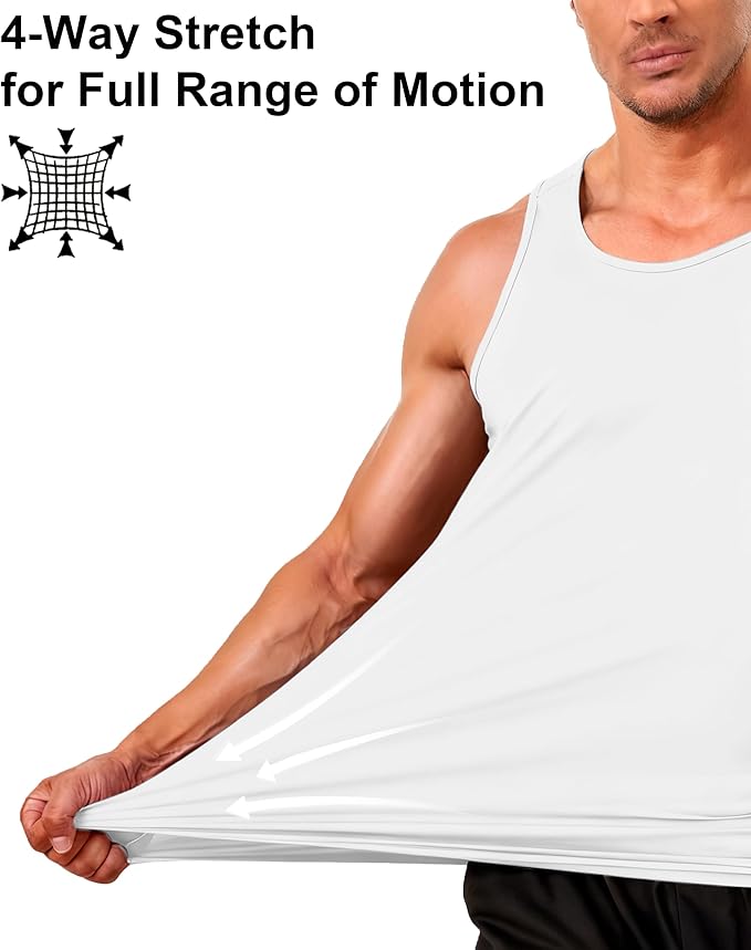 Boladeci Men's Tank Top Workout Athletic Quick Dry UPF 50+ Sun Protection Lightweight Summer Beach Gym Sleeveless Shirts