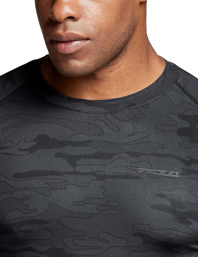 TSLA Men's UPF 50+ Compression Shirts, Cool Dry Long Sleeve Athletic Tops, Sports Baselayer Workout Shirt