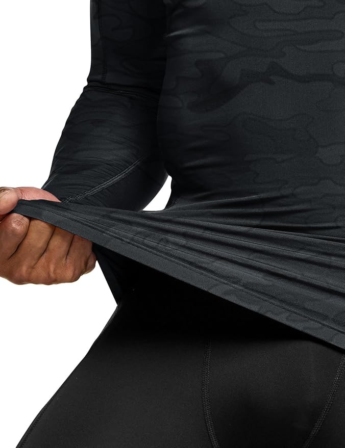 TSLA Men's UPF 50+ Compression Shirts, Cool Dry Long Sleeve Athletic Tops, Sports Baselayer Workout Shirt
