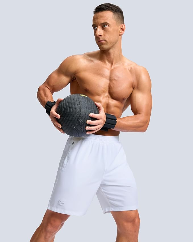 G Gradual Men's Athletic Running Shorts with Zipper Pockets Quick Dry 7"/ 5"/ 9" Workout Gym Shorts for Basketball Hiking