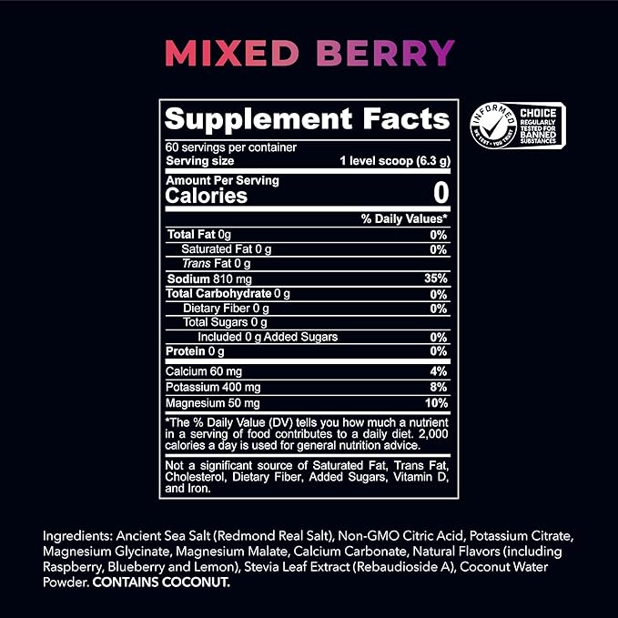 REDMOND Re-Lyte Hydration Electrolyte Powder Mix (Mixed Berry)