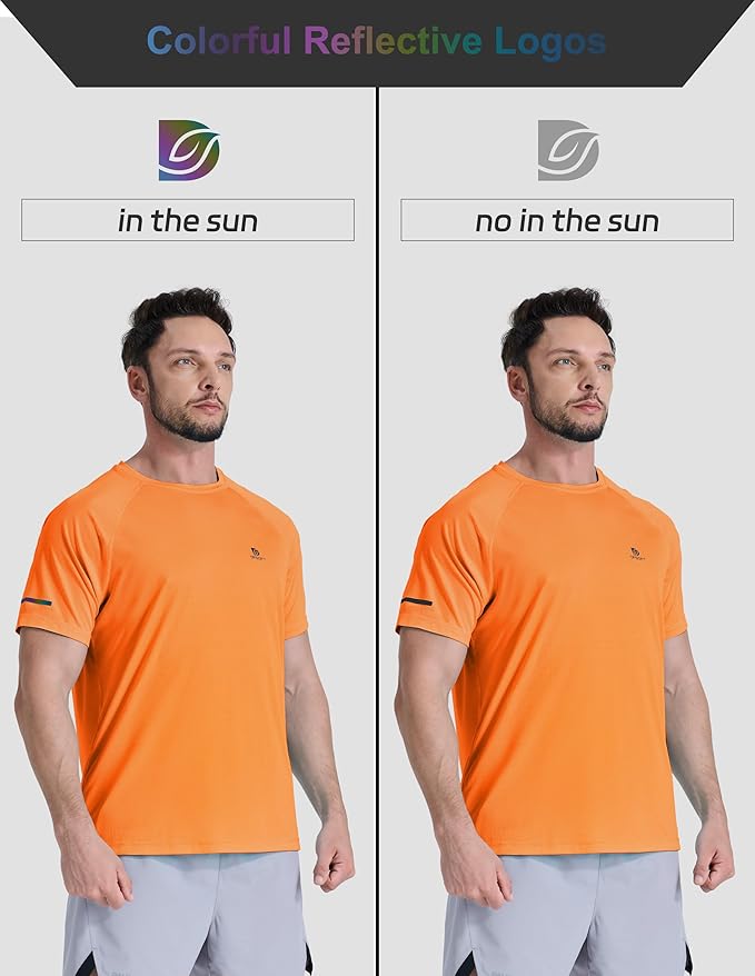 Men's Short Sleeve Workout Shirts Quick Dry Lightweight T-Shirts Gym Running Athletic Tshirt for Summer