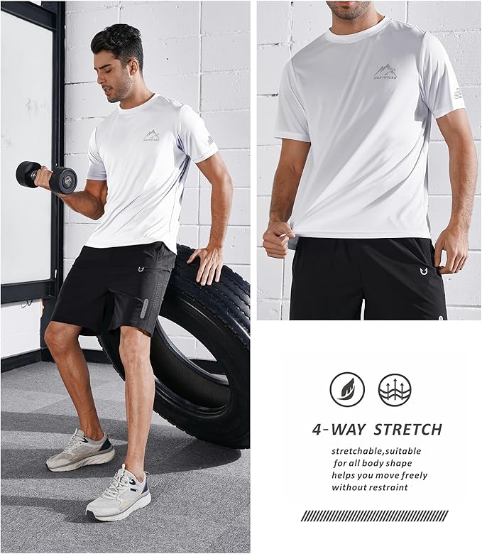 NORTHYARD Men's UPF 50+ Sun Protection Shirts Swim SPF UV Quick Dry Short Sleeve T-Shirts for Athletic Fishing Rash Guard