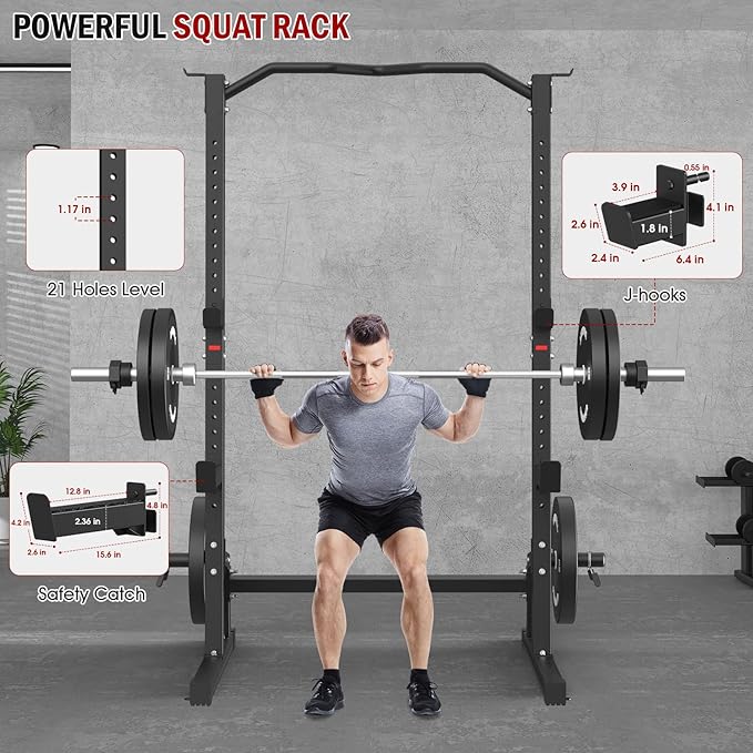 DONOW Olympic Weight Bench with Squat Rack Adjustable Workout Bench with Rack for Bench Press Sthrength Training