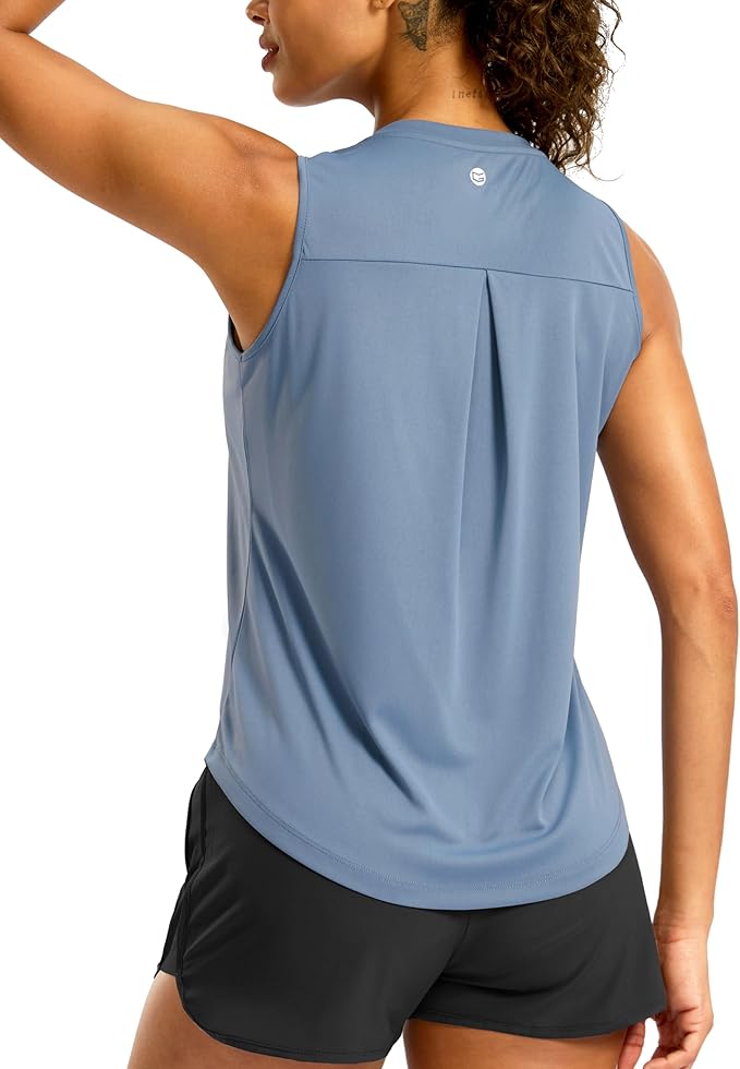 G Gradual Workout Tank Top for Women Sleeveless Athletic Yoga Tops High Neck Quick Dry Running Tennis Sports Shirts for Women