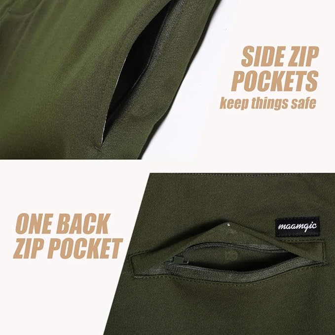 maamgic Mens Athletic Gym Shorts 5.5" Elastic Waist Casual Pajama Pocket Jogger Men Workout Short Pants