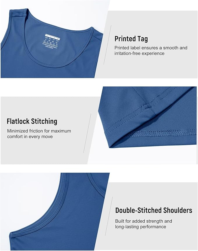 Boladeci Men's Tank Top Workout Athletic Quick Dry UPF 50+ Sun Protection Lightweight Summer Beach Gym Sleeveless Shirts