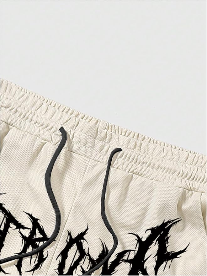 Men's Graphic Shorts with Liner Cross Print Drawstring 2 in 1 Gym Track Bottoms