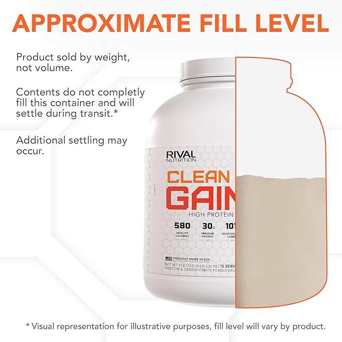 RIVAL NUTRITION Naturally Flavored Clean Gainer (5lb, Soft Serve Vanilla)