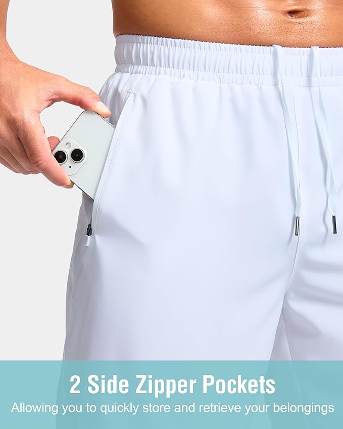 G Gradual Men's Athletic Running Shorts with Zipper Pockets Quick Dry 7"/ 5"/ 9" Workout Gym Shorts for Basketball Hiking