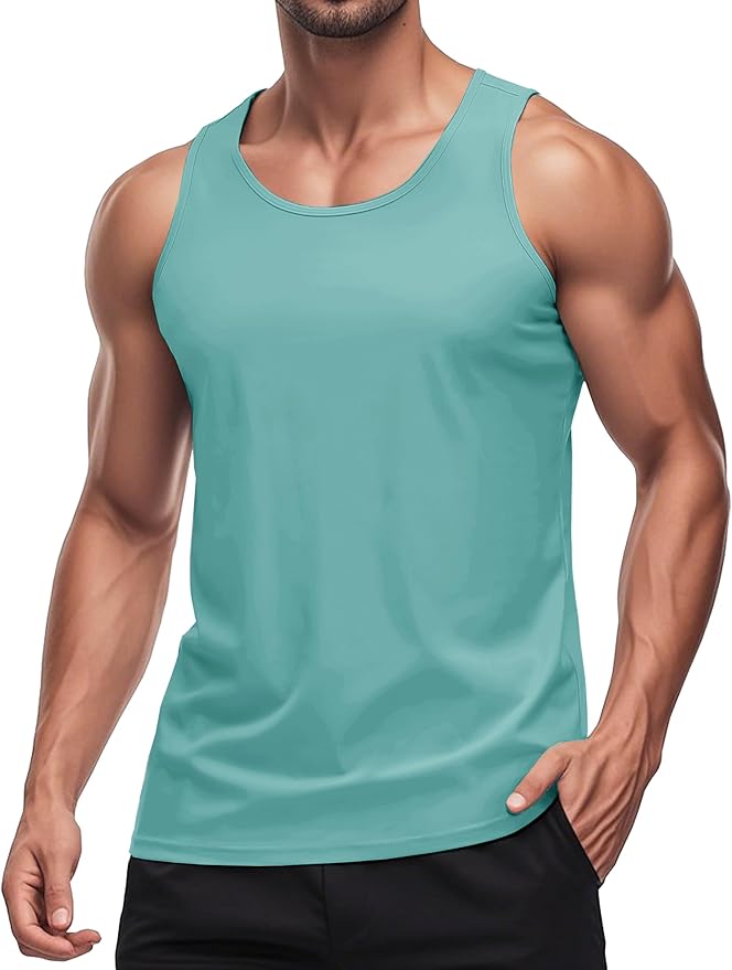 MAGCOMSEN Mens Workout Tank Tops Undershirt Cotton Muscle Athletic Sleeveless Shirts for Gym
