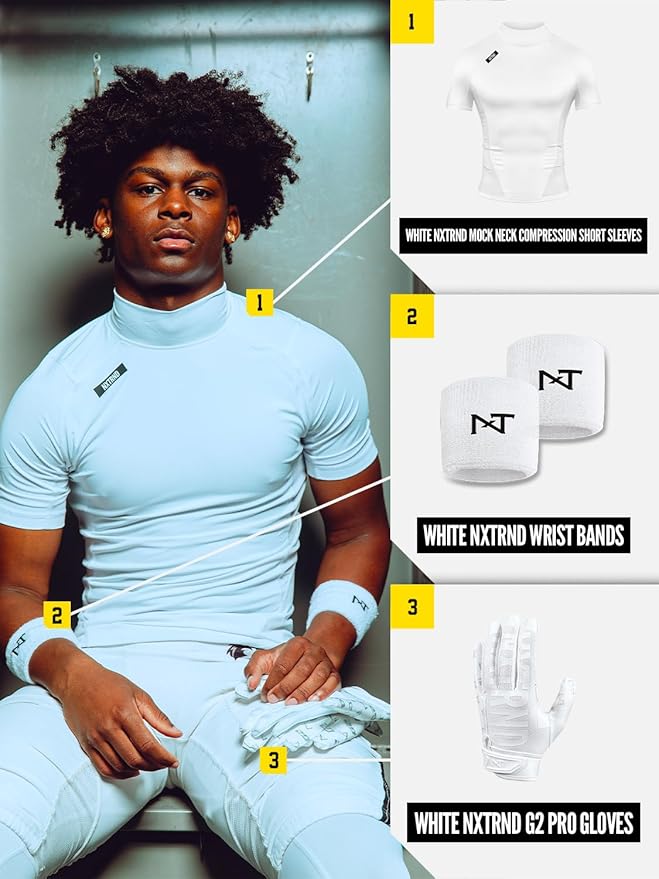 Nxtrnd Men's Turtleneck Compression T-Shirt, Short Sleeve Mock Neck