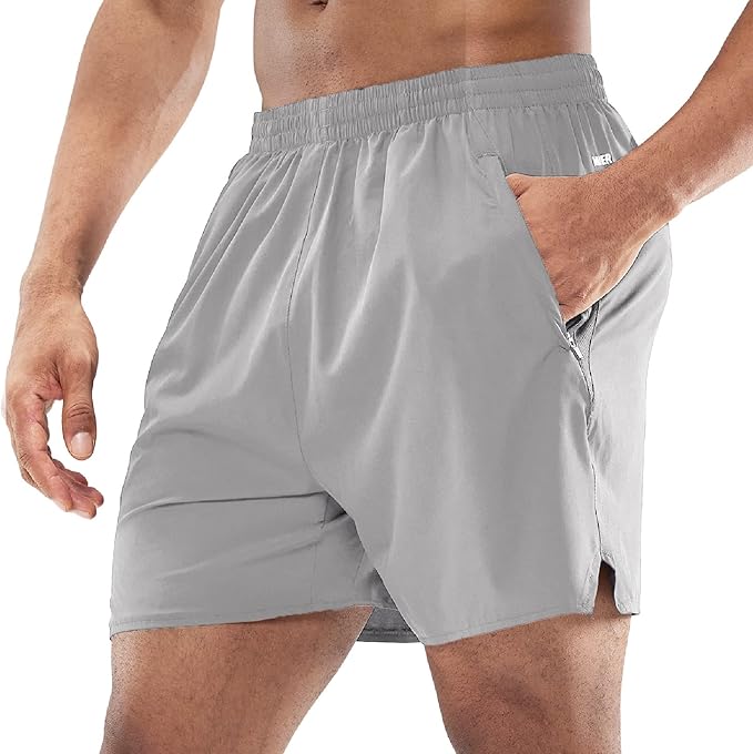 MIER Men's Workout Running Shorts Quick Dry Active 5 Inches Shorts with Pockets, Lightweight, Breathable
