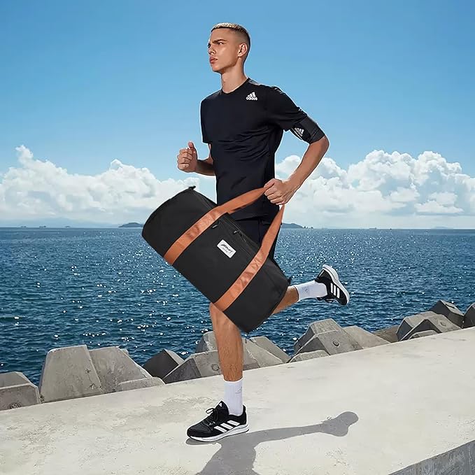 BE SMART Waterproof Mens Gym Bag with Shoe Compartment, Duffle Bags with Wet Pocket for Men, Lightweight Large Sport Duffel Option for Overnight Weekender, Fitness, Swim, Boxing,Travel