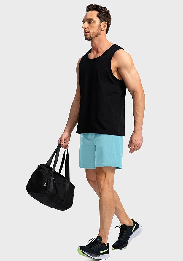 Men's Running Shorts with Zipper Pockets 9 Inch/ 7 Inch / 5 Inch Lightweight Quick Dry Gym Workout Athletic Shorts for Men