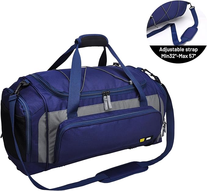 MIER Large Duffel Bag Men's Gym Bag with Shoe Compartment, 60L