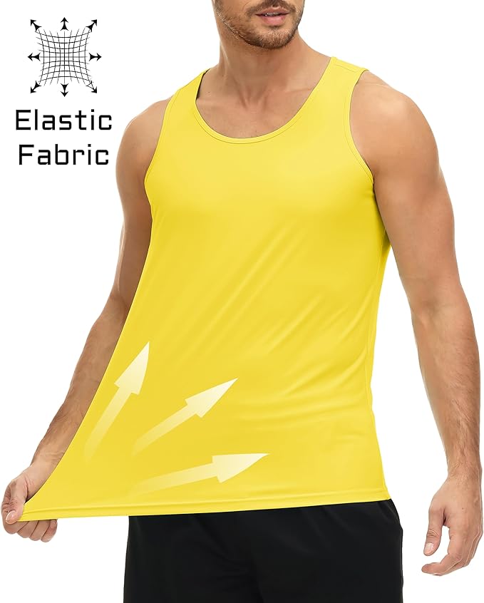 MAGCOMSEN Men's UPF 50+ Tank Top Quick Dry Summer Workout Muscle Sleeveless Shirts for Swim Beach Bodybuilding